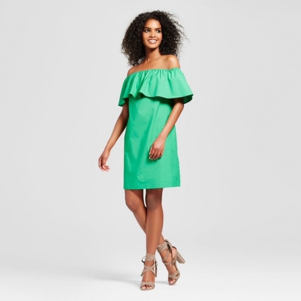 Bardot Mini Dress-Who What Wear Green